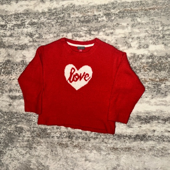 Vince Camuto Kids Red Sweater with White Heart - Picture 1 of 5